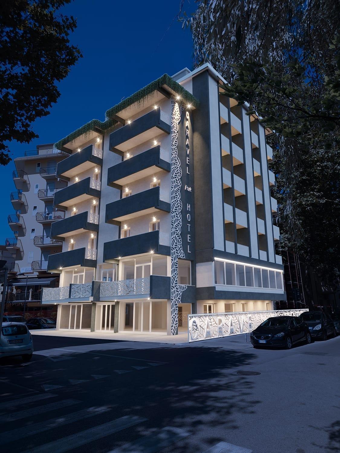 Hotel Caravel Park Rimini Bagian luar foto